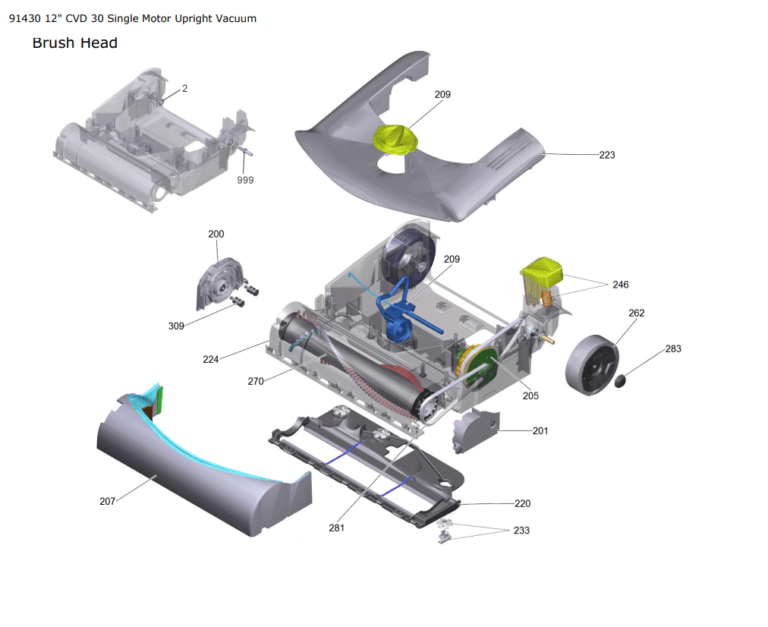 Tornado CVD 30 Brush Head Parts Diagram