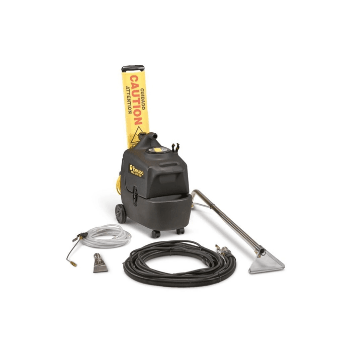 Tornado Pro Spotter 3.5-gallon solution tank and 2.5-gallon recovery tank with ergonomic drain