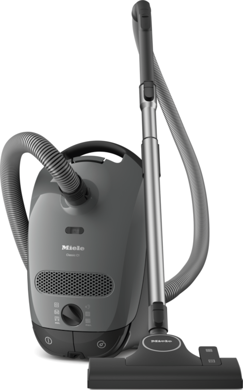 Miele Classic C1 Pure Suction PowerLine SBAN0 canister vacuum cleaner in graphite grey with SBD 365-3 floorhead