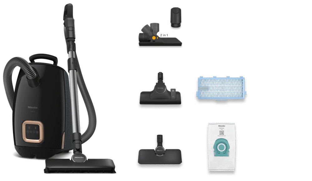 Miele Guard L1 AllFloor PowerLine Canister Vacuum – SUSE0, Obsidian Black, DynamicDrive, AllFloor Brush