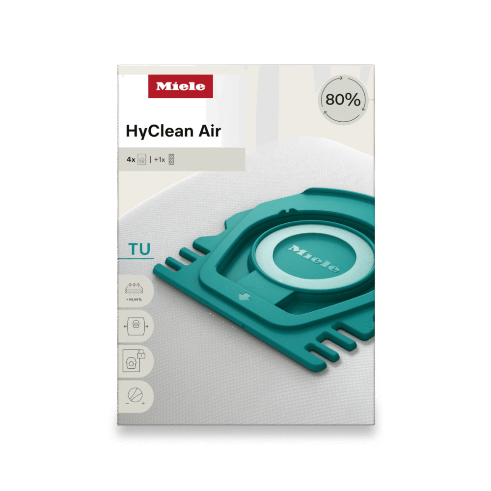 Miele Style TU HyClean AirBags – 4-Pack Vacuum Bags with AirClean Filter for Guard L1 & Guard S1