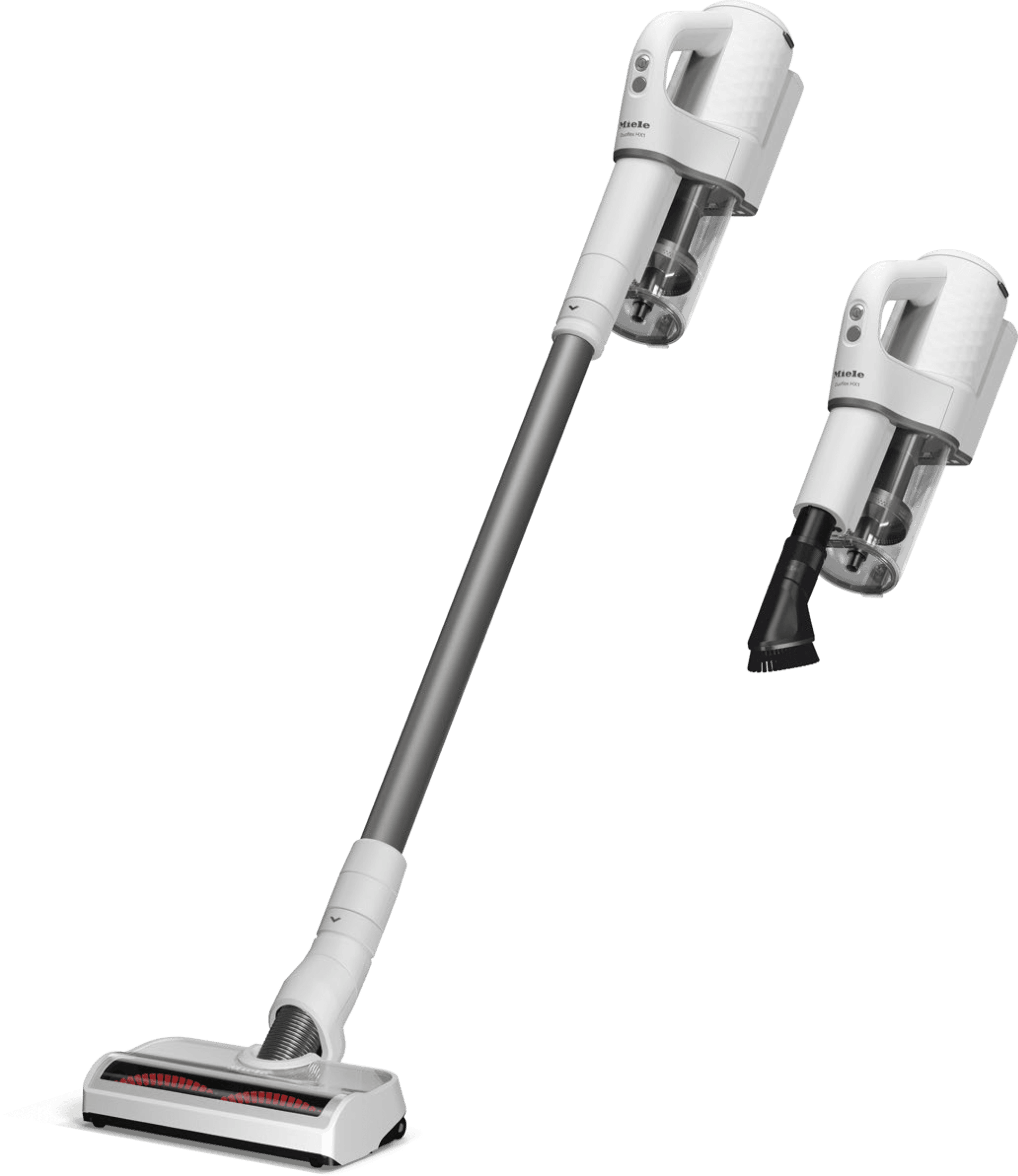 Miele Duoflex HX1 Extra cordless stick vacuum in Brilliant White with MultiFloor Electrobrush and Grab&Go design