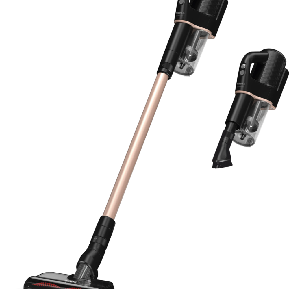 20000202475 Miele Duoflex HX1 Total Care cordless stick vacuum in Obsidian Black with MultiFloor Electrobrush and pet hair Electro Compact brush