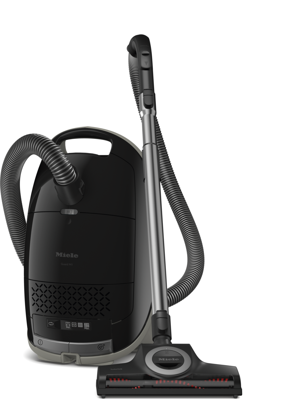 20000214225 Miele Guard M1 Cat & Dog SVZE0 canister vacuum in Obsidian Black with TurboBrush for pet hair removal