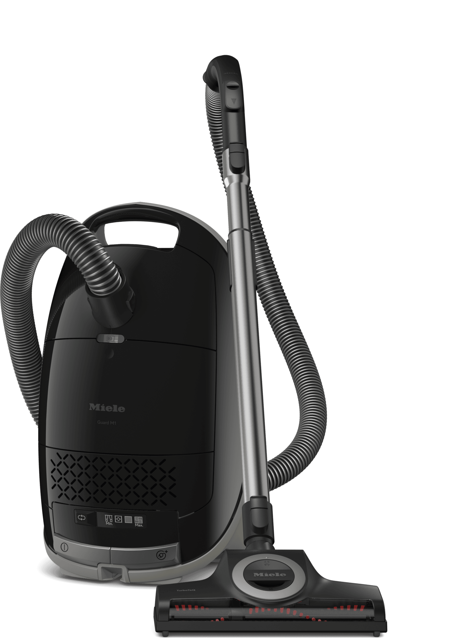 Miele Guard M1 Cat & Dog SVZE0 canister vacuum in Obsidian Black with TurboBrush for pet hair removal