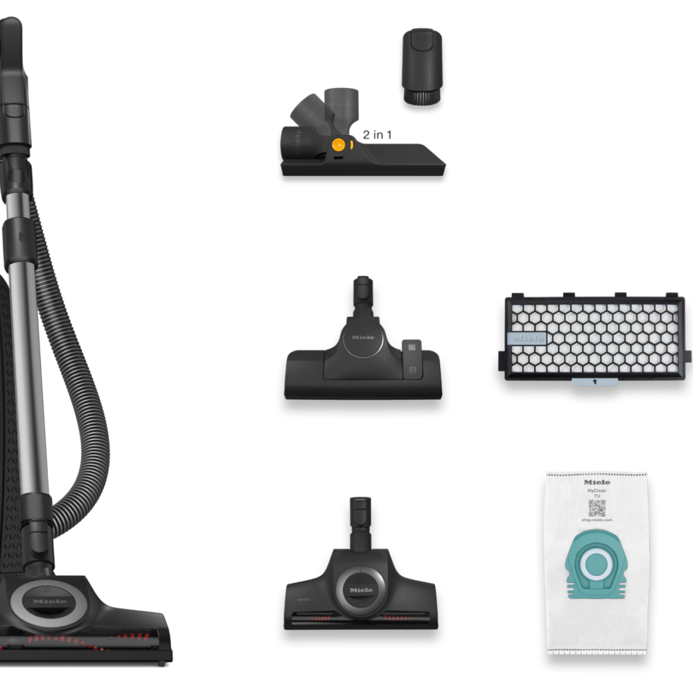 20000216031 Miele Guard L1 Cat & Dog PowerLine Canister Vacuum – SUZE0, Obsidian Black, TurboBrush & Active AirClean Filter