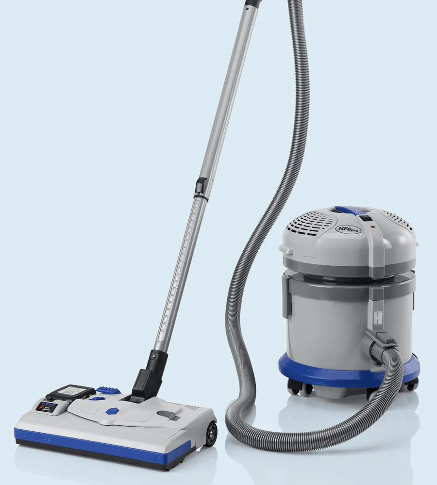 Lindhaus HF6 Pro eco FORCE canister vacuum with PB14e L-ION battery power brush attached