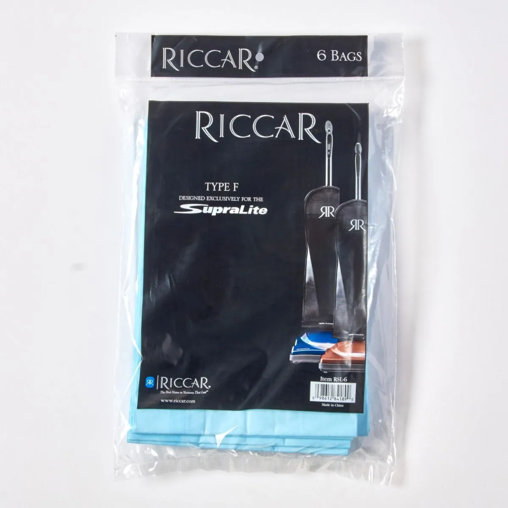 Riccar SupraLite upright paper vacuum bags R10E RSL 6 pack genuine OEM