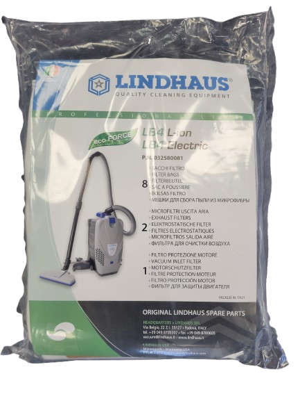 Lindhaus LB4 vacuum bags 8 pack with filters