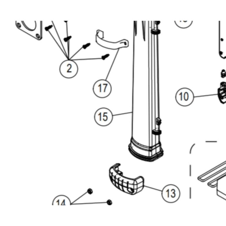 Handle Duct schematic diagram part number B220-3014C for Tornado, Riccar, Simplicity and CleanMax vacuums
