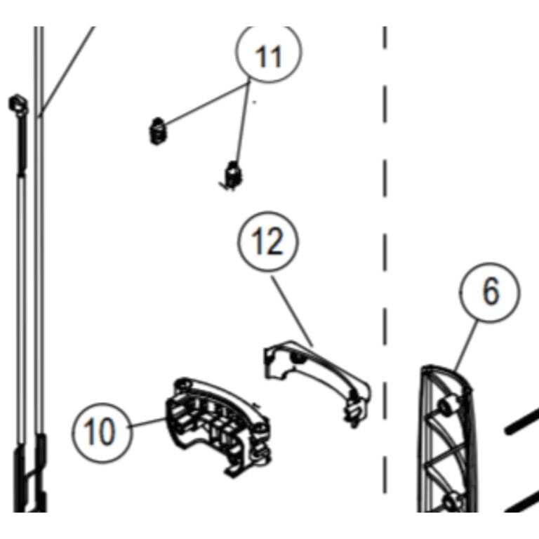 Cable Cover schematic diagram part number B223-4314 for Tornado, Riccar, Simplicity and CleanMax vacuums