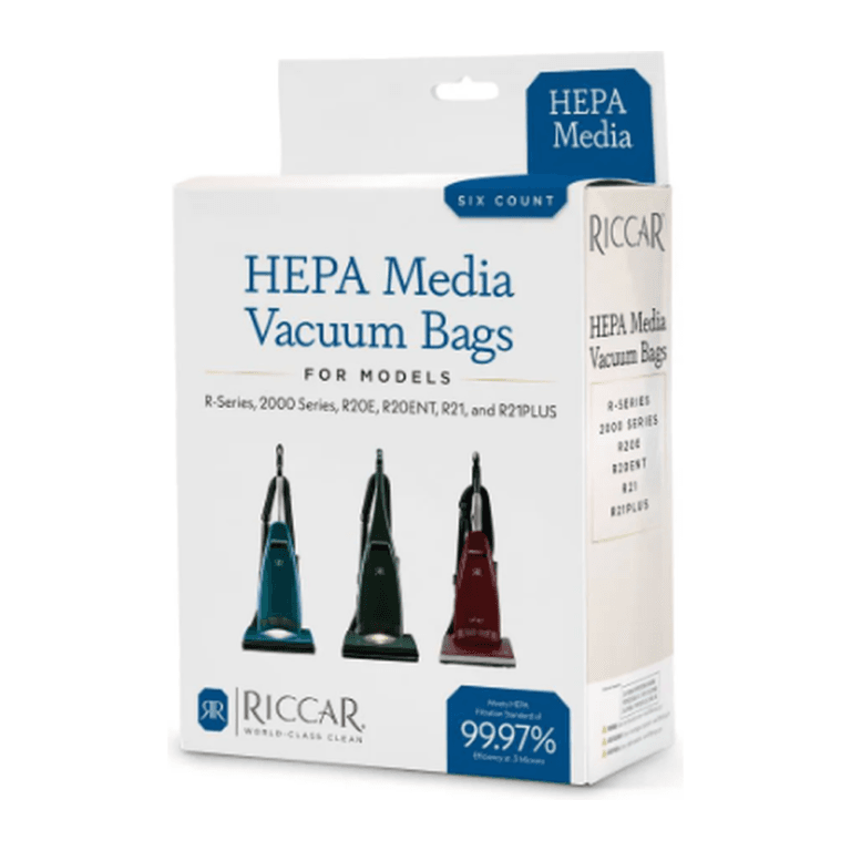 Riccar R20S HEPA bag package of 6 part number RMH-6.2