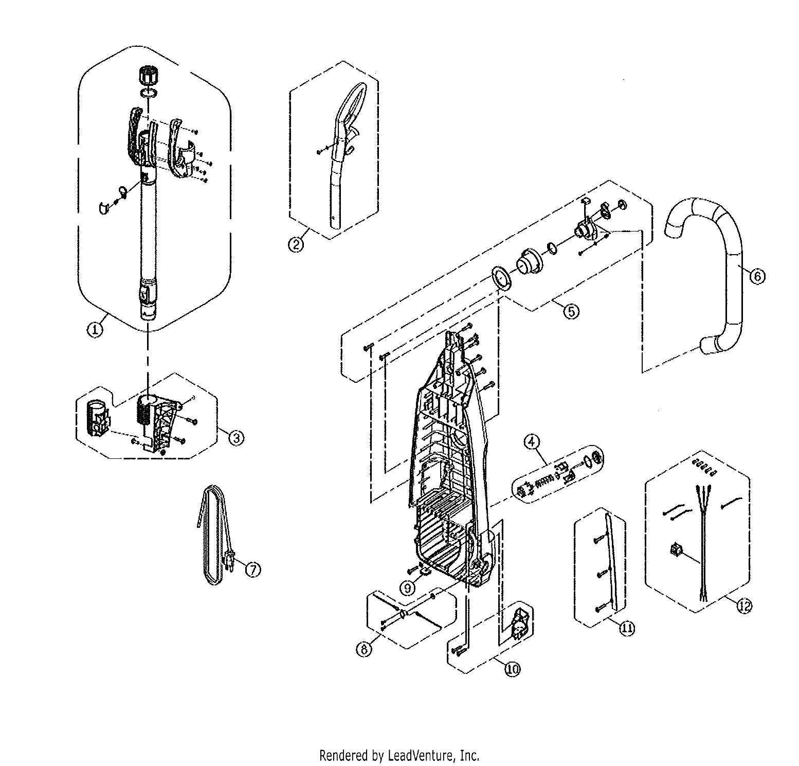 Tornado CK 14/1 Pro Handle & Off-Isle Wand Diagram