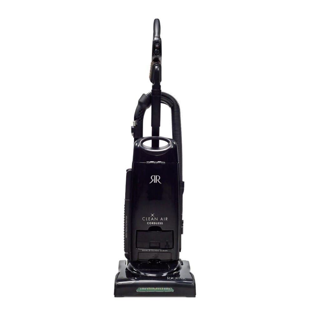 Riccar R27CV cordless vacuum — Clean Air upright front view