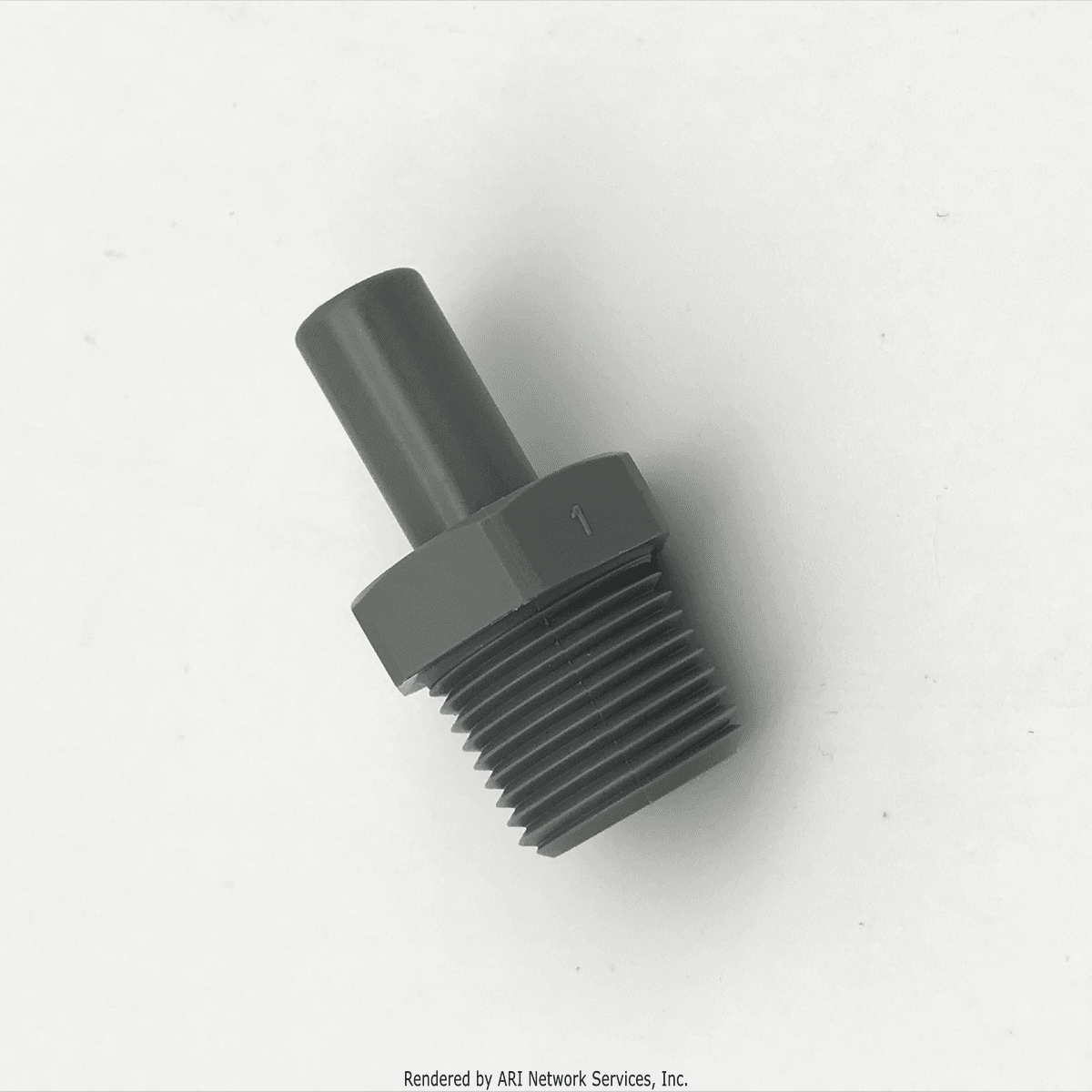 Nylon Stem Adapter 3/8" I.D. Tube x 3/8" MPT part number 32308
