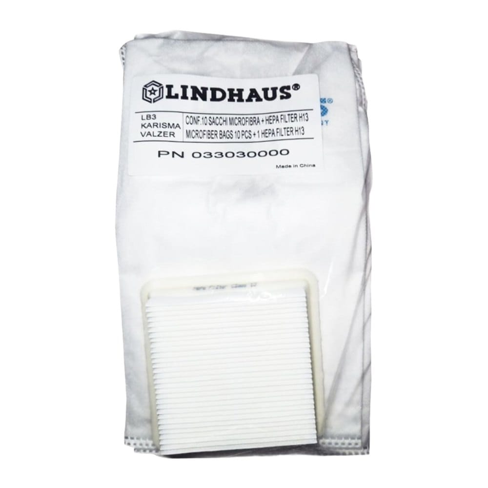 Lindhaus LB3 HEPA Cloth Vacuum Bags (10 Pack) with HEPA Filter part number 033030000