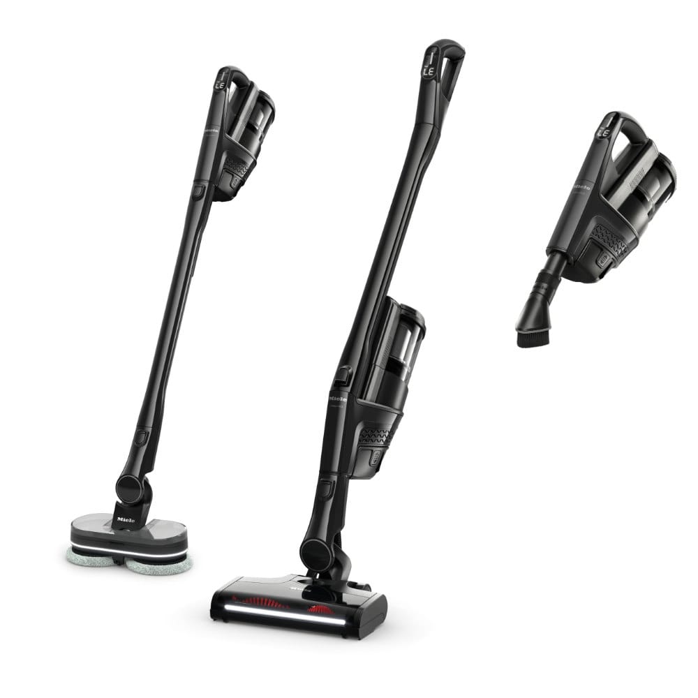 Miele Triflex HX3 Aqua configurations Miele Triflex HX3 Aqua shown with electrobrush, AquaTwister and handheld configurations