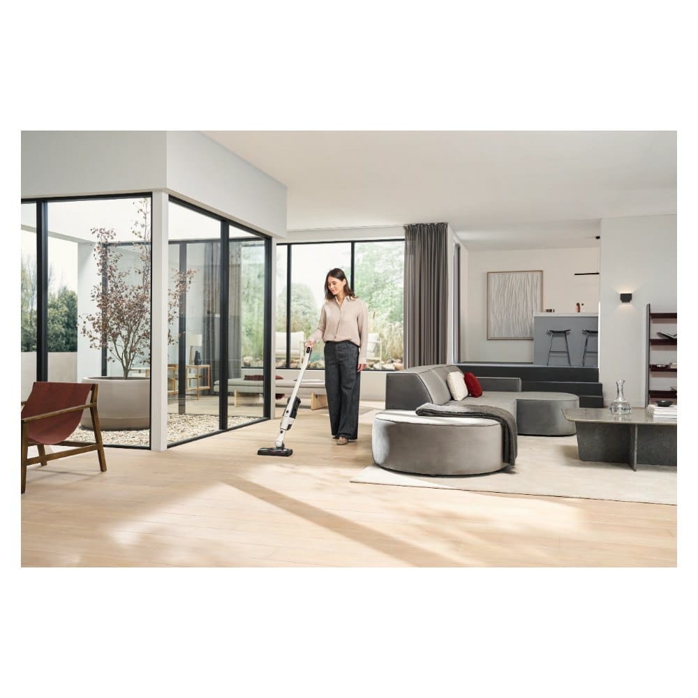 Miele Triflex HX3 vacuuming hard floor Miele Triflex HX3 vacuuming a hardwood floor