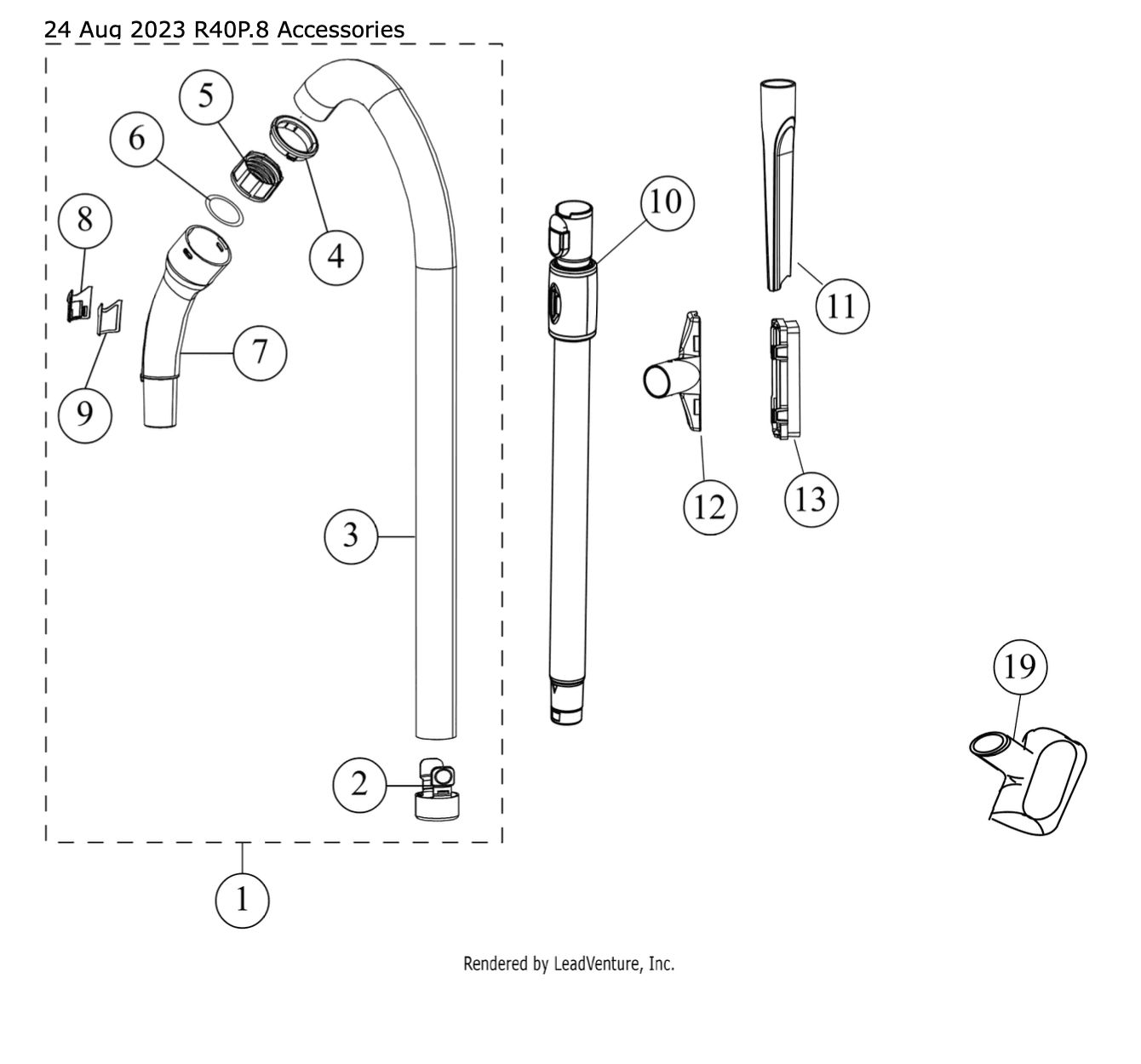 Riccar R40P – Accessories Diagram