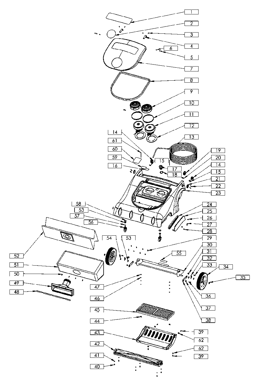 Tornado 93030 Carpetkeeper base assembly parts diagram