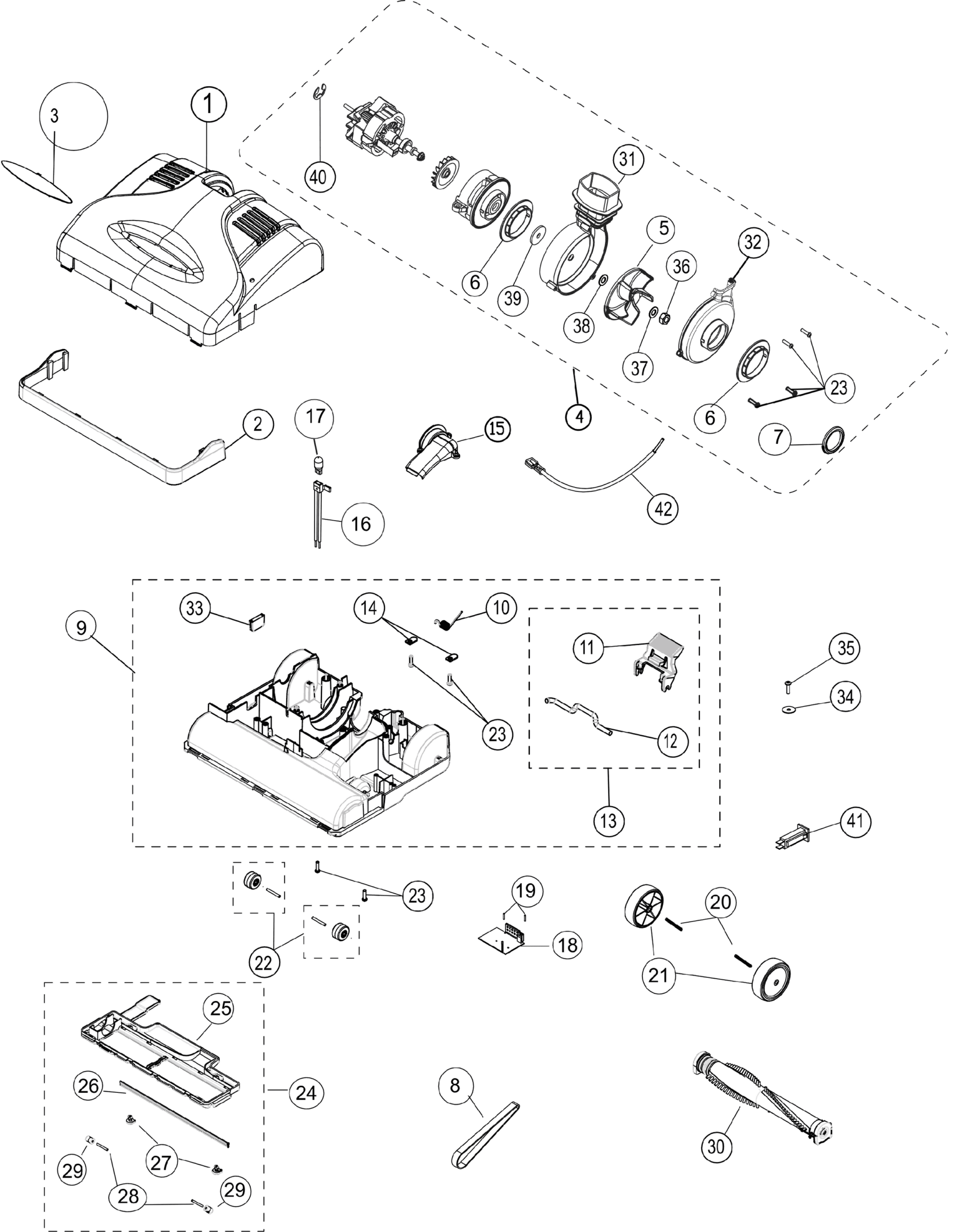 Tornado CK ULW 13/1 TV280-W12-U nozzle assembly parts diagram