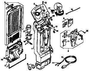 Tornado CV 30 appliance top parts diagram