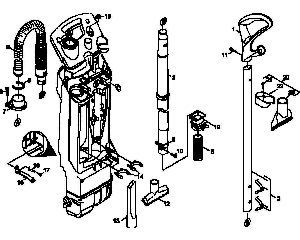 Tornado CV 38/2 piece parts and vacuum motor diagram