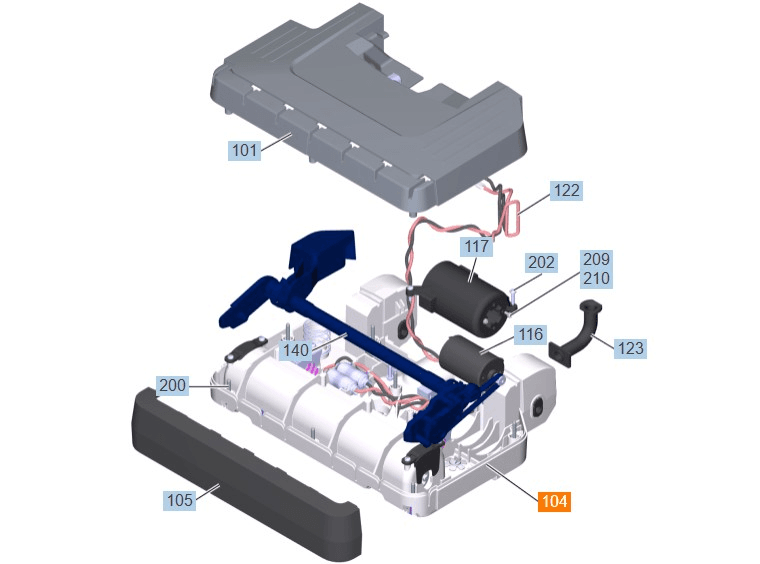 Tornado Strike TV190-W10-U brush head parts diagram