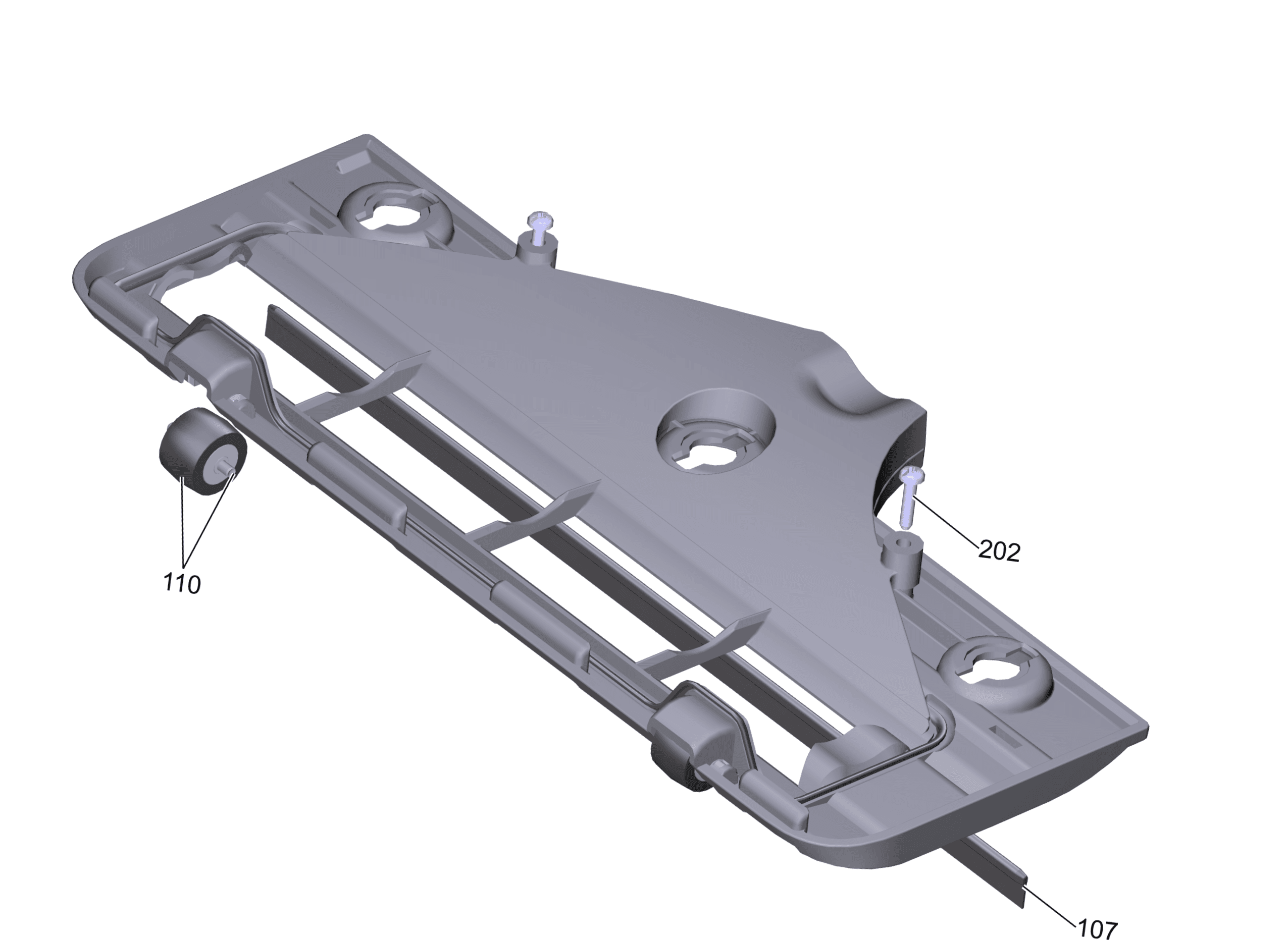 Tornado Strike TV190-W10-U glide sole sealing strip and wheels diagram