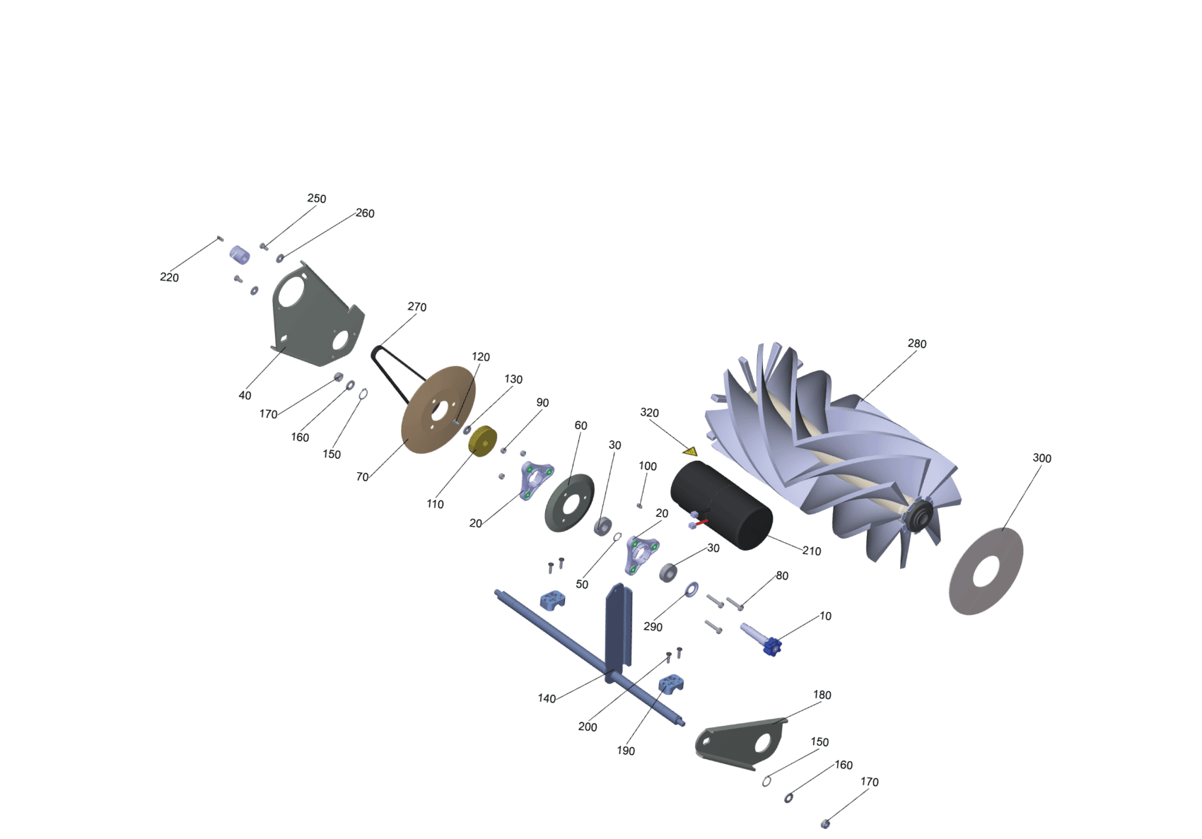 Tornado Tempest Brushroll parts diagram