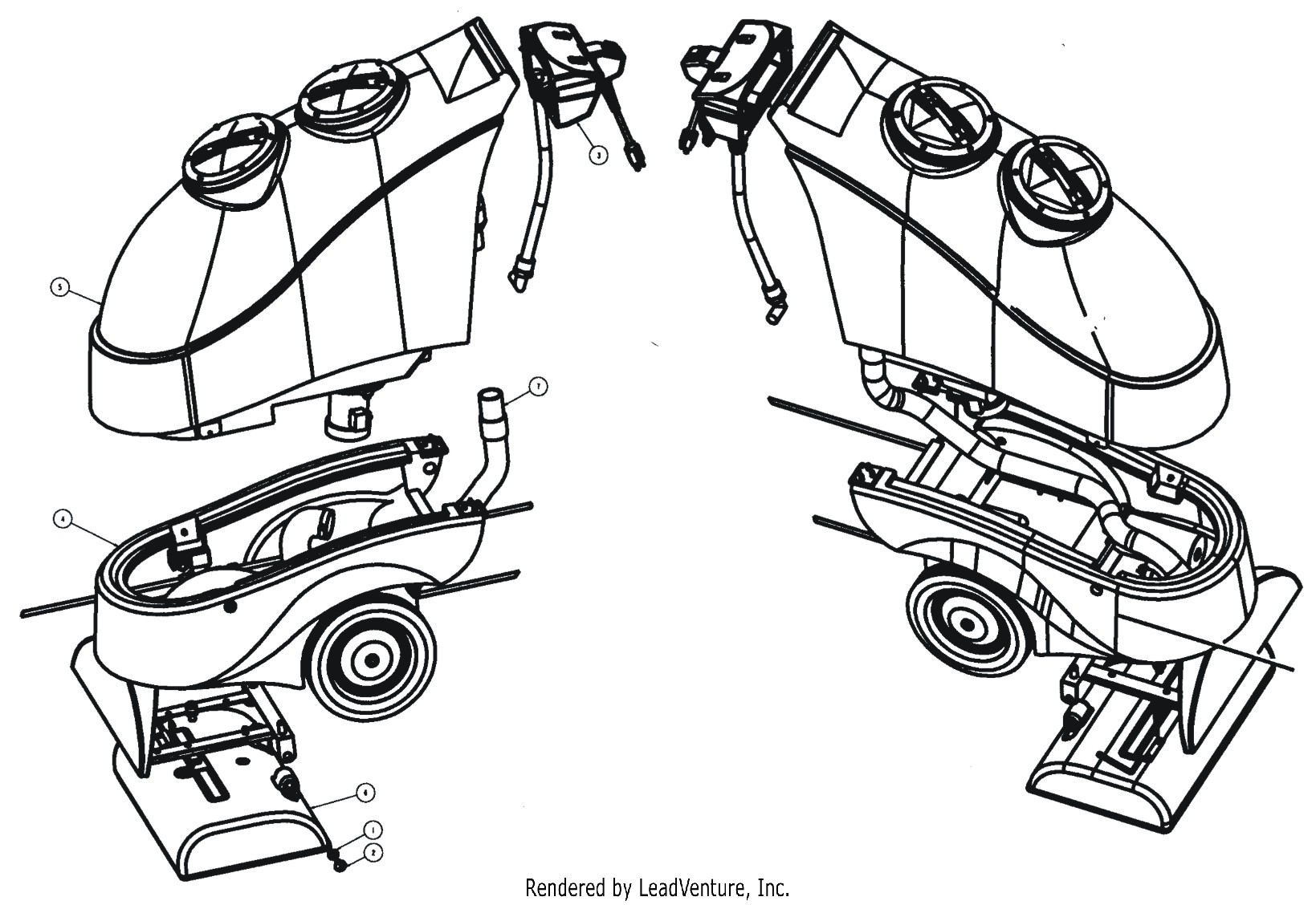 Tornado 98166 Marathon 800 main assembly parts diagram