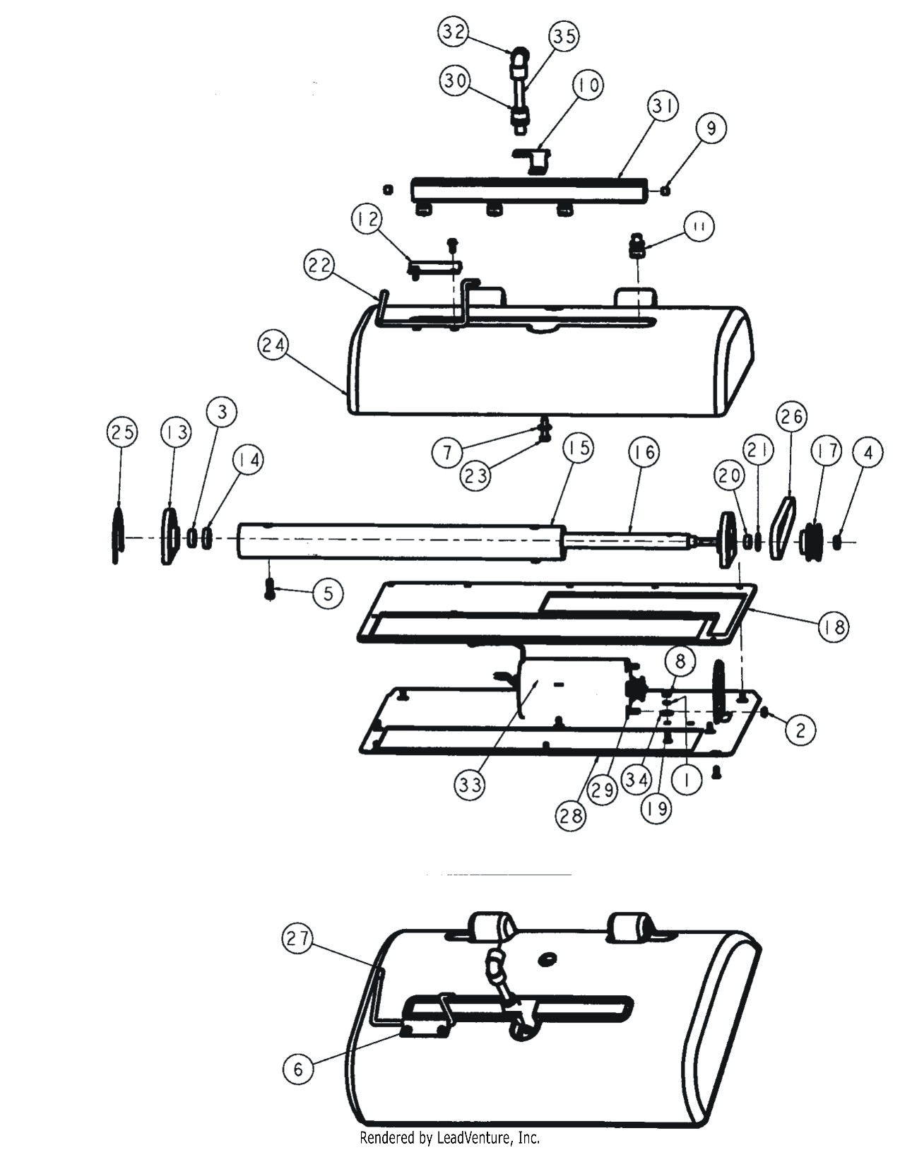 Tornado 98169 Marathon 1200 brush assembly parts diagram