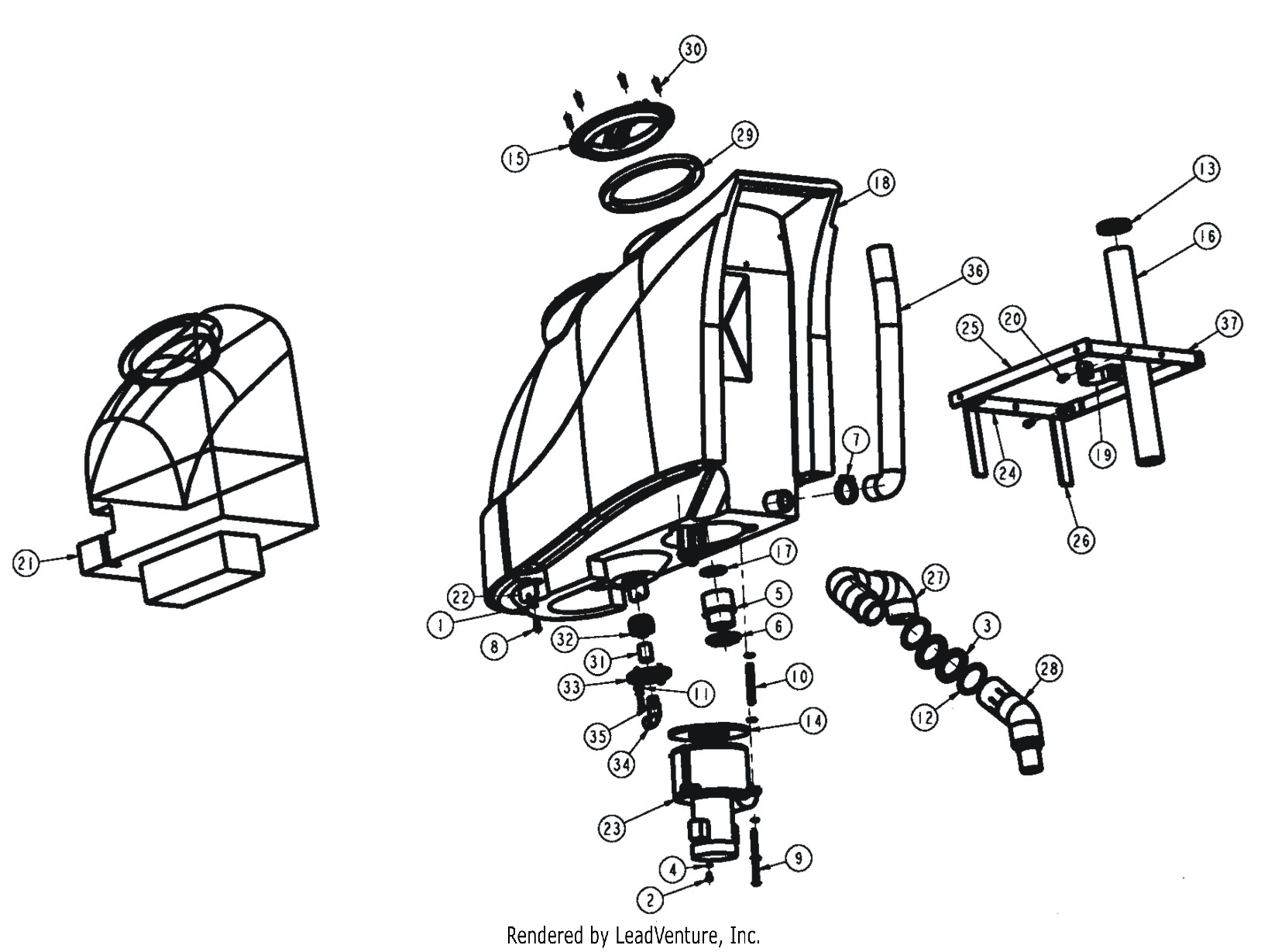 Tornado 98169 Marathon 1200 tank assembly parts diagram
