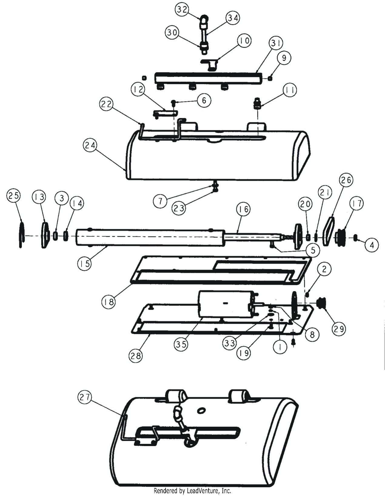 Tornado 98166 Marathon 800 brush assembly parts diagram
