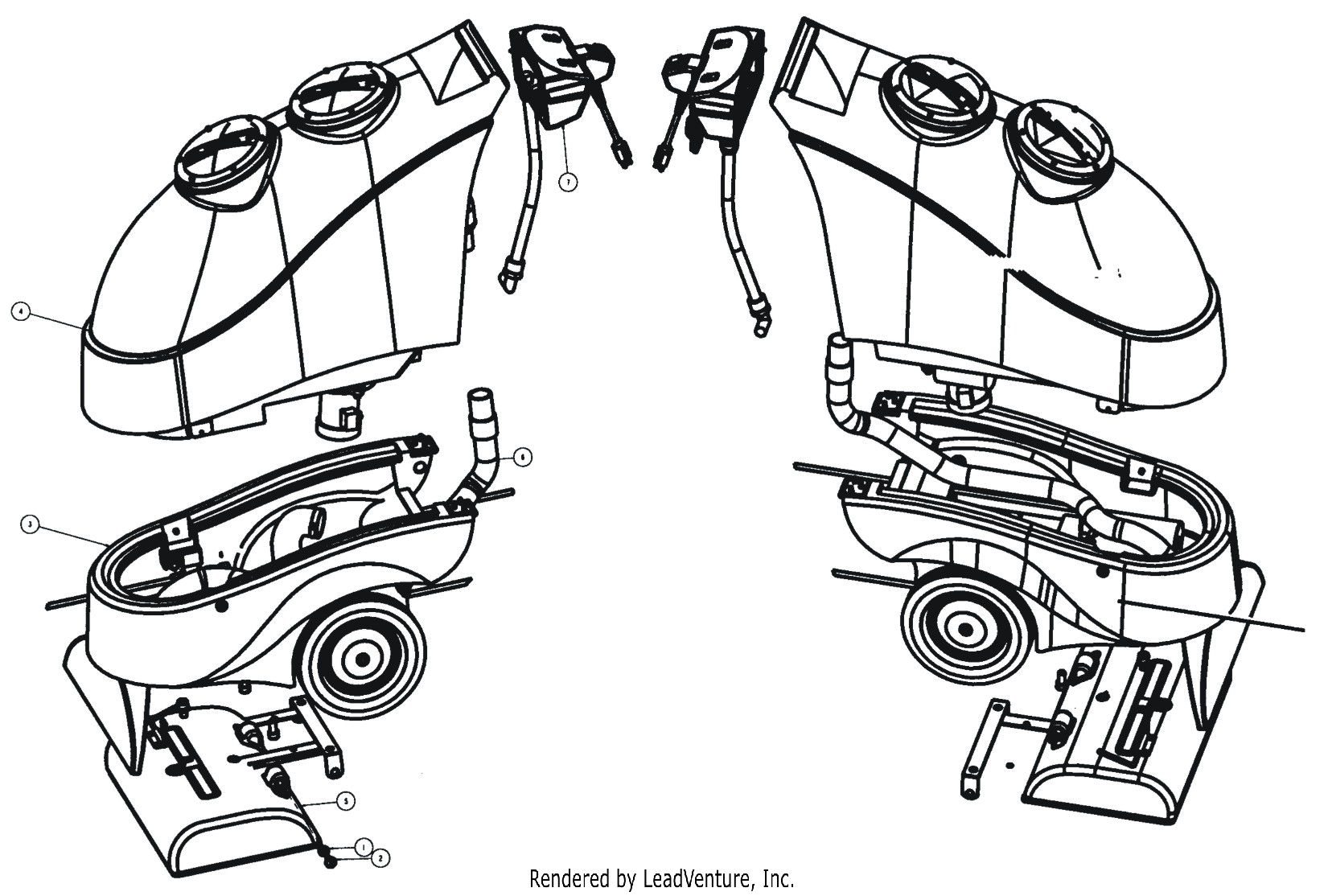 Tornado 98169 Marathon 1200 main assembly parts diagram