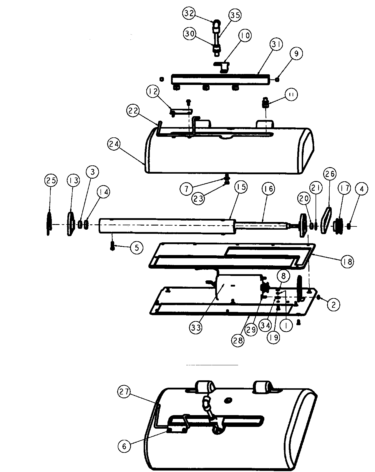 Tornado 98167 Brush Assembly Schematic Tornado 98167 Marathon 800 brush assembly parts schematic
