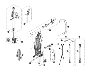 Tornado CK 14/2 Pro handle and wand parts diagram